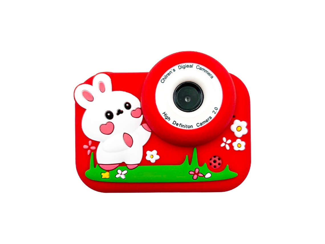 Cámara digital Eifson de doble cámara, 4000 W, pantalla IPS 2.0 (Red Bunny)