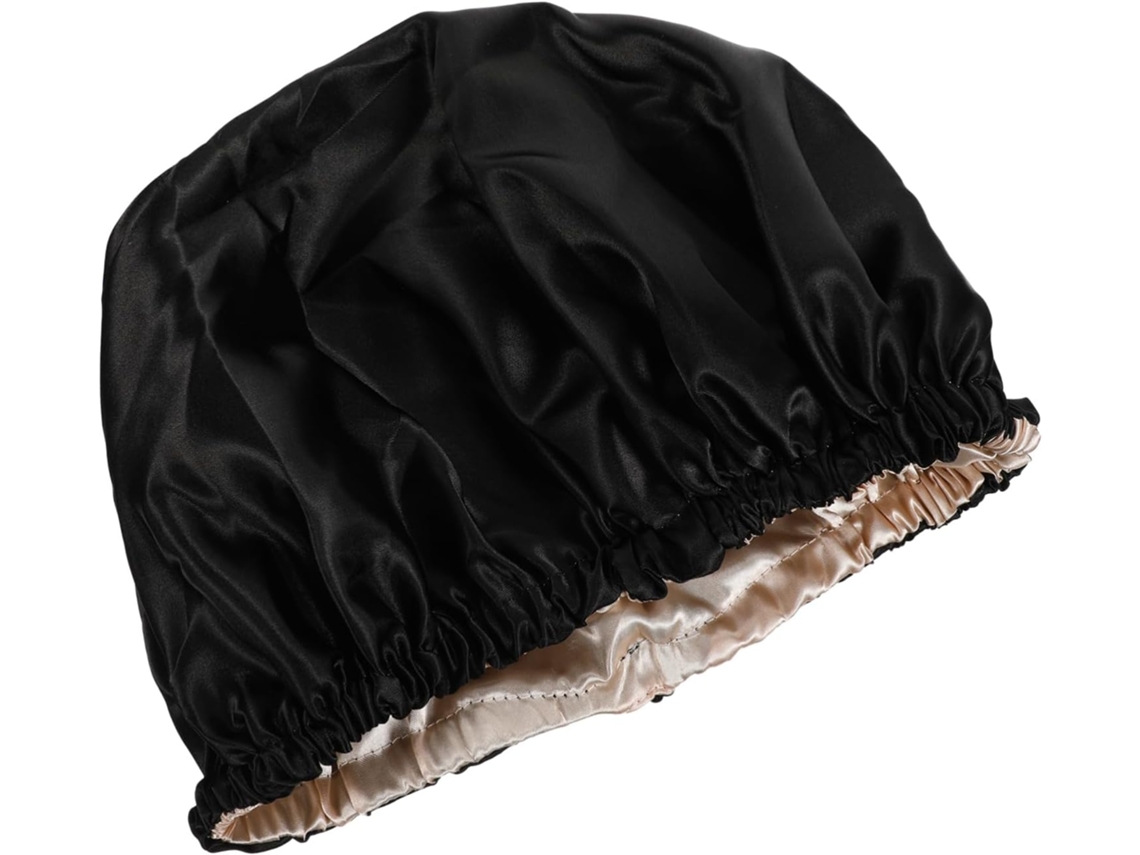 Conjunto de gorro elástico de satén de 3 piezas para mujer, suave, transpirable y ajustable.