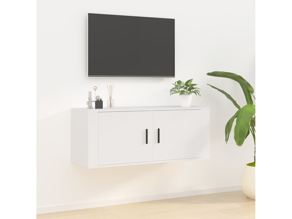 Estantería/Mueble de TV de Pared 100X34,5X40 Cm Blanco