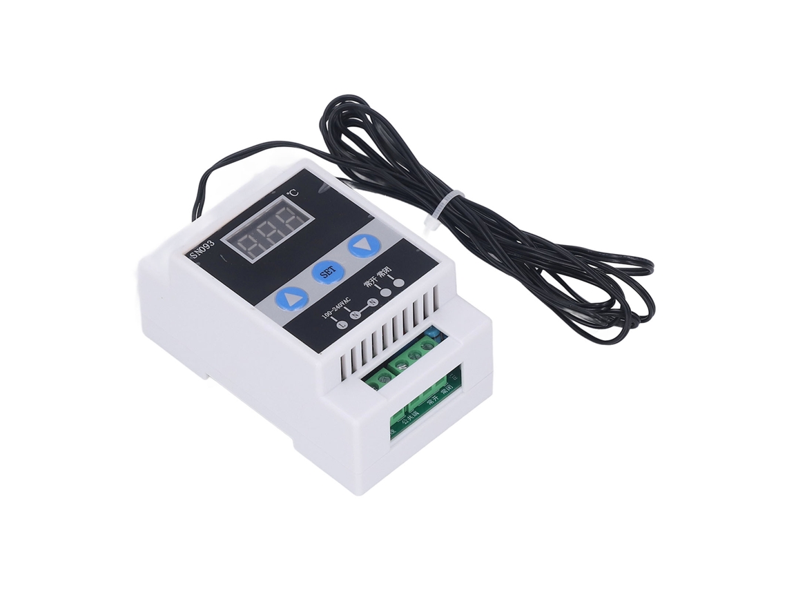 Controlador de temperatura con pantalla digital, termostato de riel DIN, 110-240 V, resistente a caídas de agua