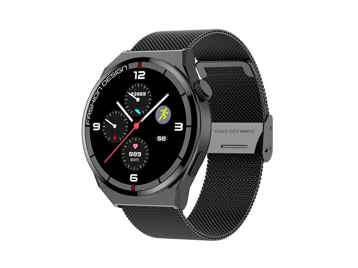 Reloj Inteligente SHAH ARPAN: con Monitor de Presión Arterial y Frecuencia Cardíaca en Negro