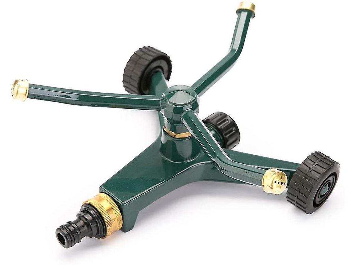 Rociador De Jardín De Cobre Giratorio 360° Con Ruedas, Regadera Automática Ajustable Para Jardín Y Cesped