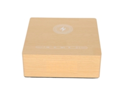 Altavoz Bluetooth inalámbrico de madera, despertador para dormitorio, mesita de noche y oficina, amarillo. Woo Yunzii