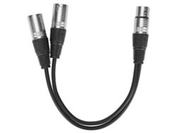 Cable De Audio Para Micrófono Con Divisor En Y, Conector Xlr Hembra A Dos Conectores Xlr Macho, 0,3 M, Calibre 22 Awg.