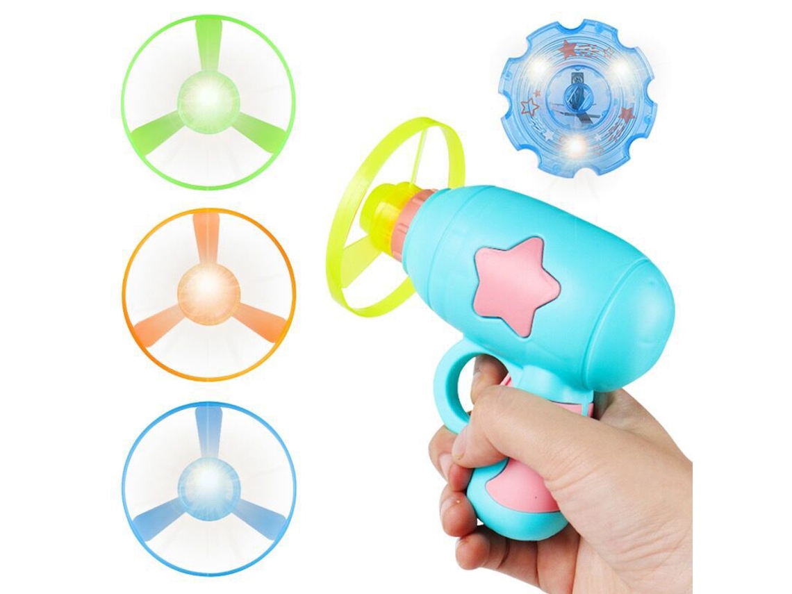 Juego Interactivo 2 En 1 Con Giroscopio Y Lanzador De Platillos Voladores Para Niños (7 Piezas)