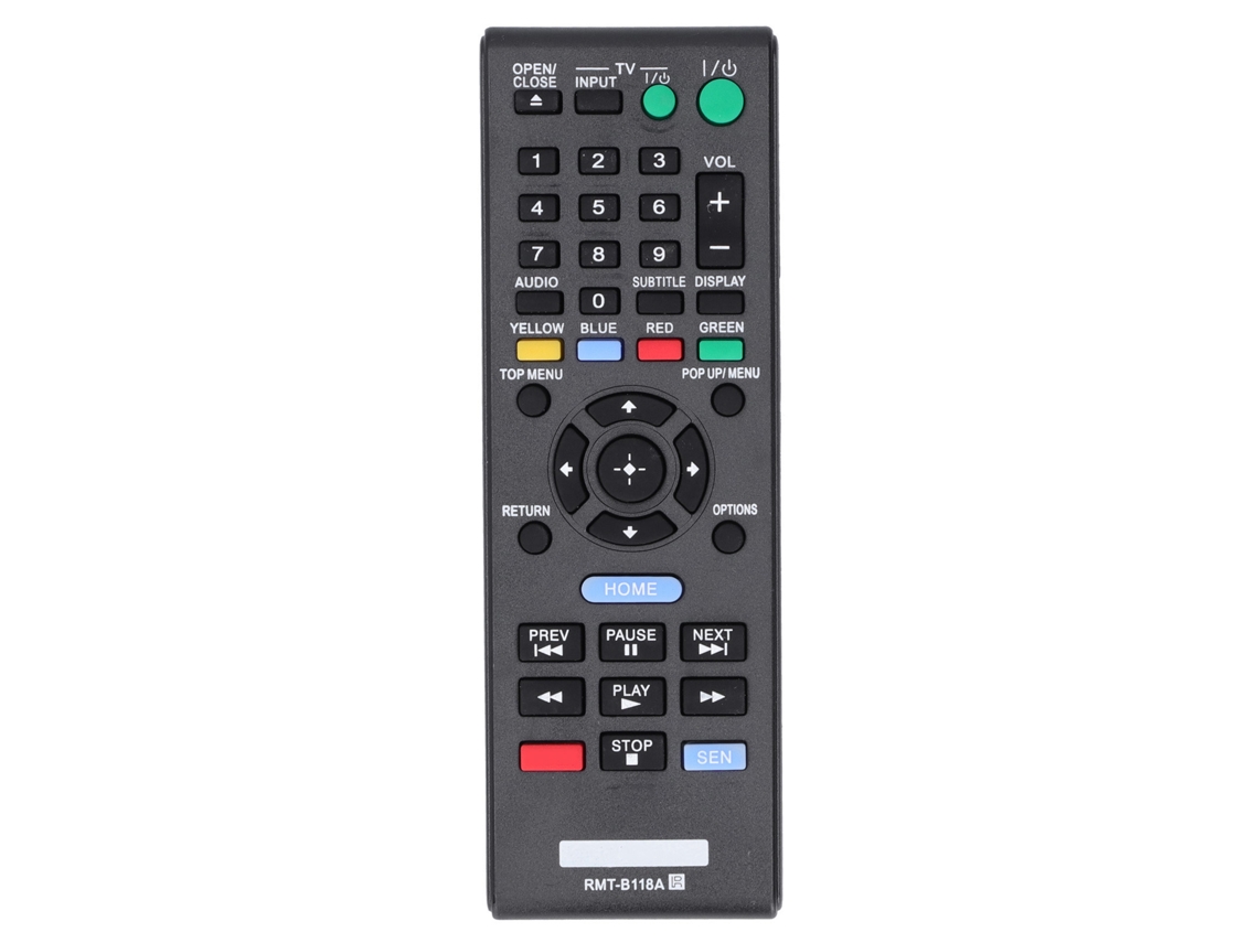 Mando A Distancia Negro Para Reproductor De Blu-ray/dvd Sony Bdp Bx18, Bdp S185, Bx3100, Bx39, Rmt-b118a