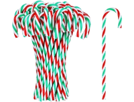 24 piezas de plástico de Navidad bastón de caramelo árbol de Navidad adornos colgantes decoraciones para árboles de Navidad
