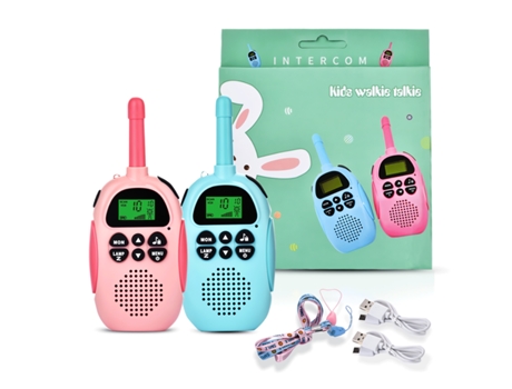 Walkie Talkie Inalámbricos KLACK para niños y niñas, Recargable, Alcance hasta 3Km