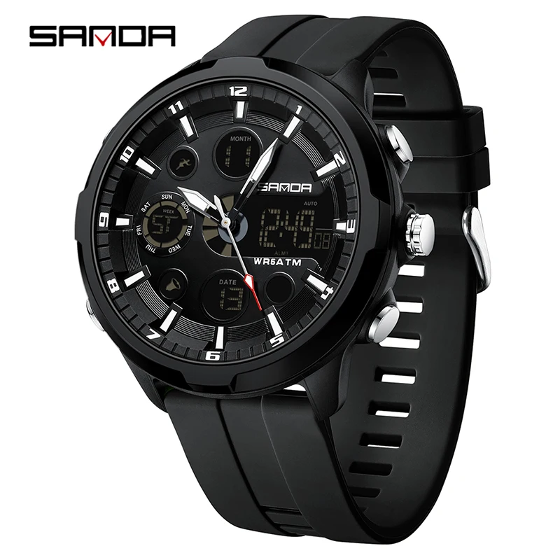 Reloj digital de lujo para hombre MDUG, resistente al agua hasta 50 metros, con movimiento de cuarzo.