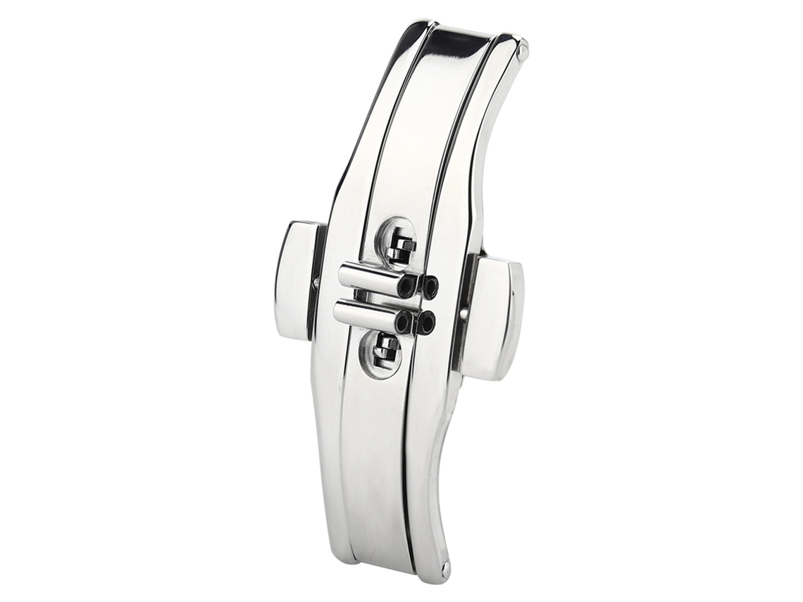 Hebilla desplegable en forma de mariposa para relojes de hombre.