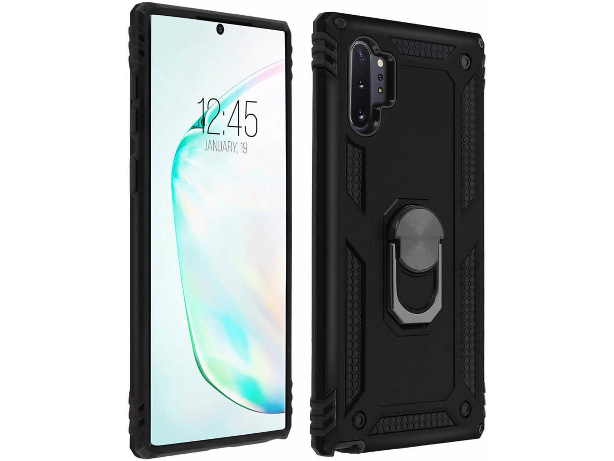 Carcasa Samsung Galaxy Note 10+ AVIZAR Anillo Negro