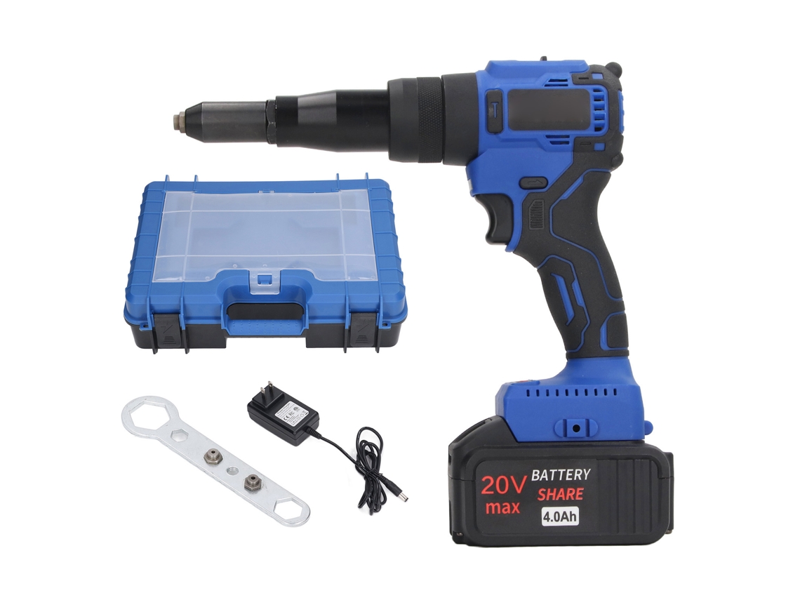 Remachadora eléctrica automática con luz LED y batería de 4000 mAh