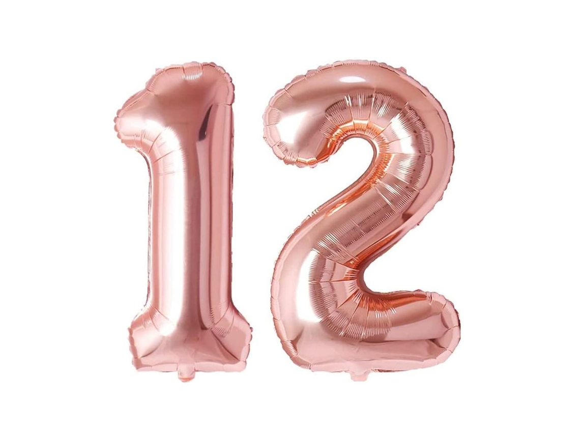 Celebre sus momentos especiales con nuestros globos con números dorados de 40 pulgadas, un artículo imprescindible para fiestas de cumpleaños número 12, bodas y otras ocasiones.