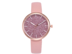 Reloj De Pulsera De Cuarzo Para Mujer Vansvar Con Correa De Piel Sintética Rosa - Moda