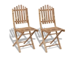 Sillas de jardín plegables de bambú DKD Home Decor (2 unidades)