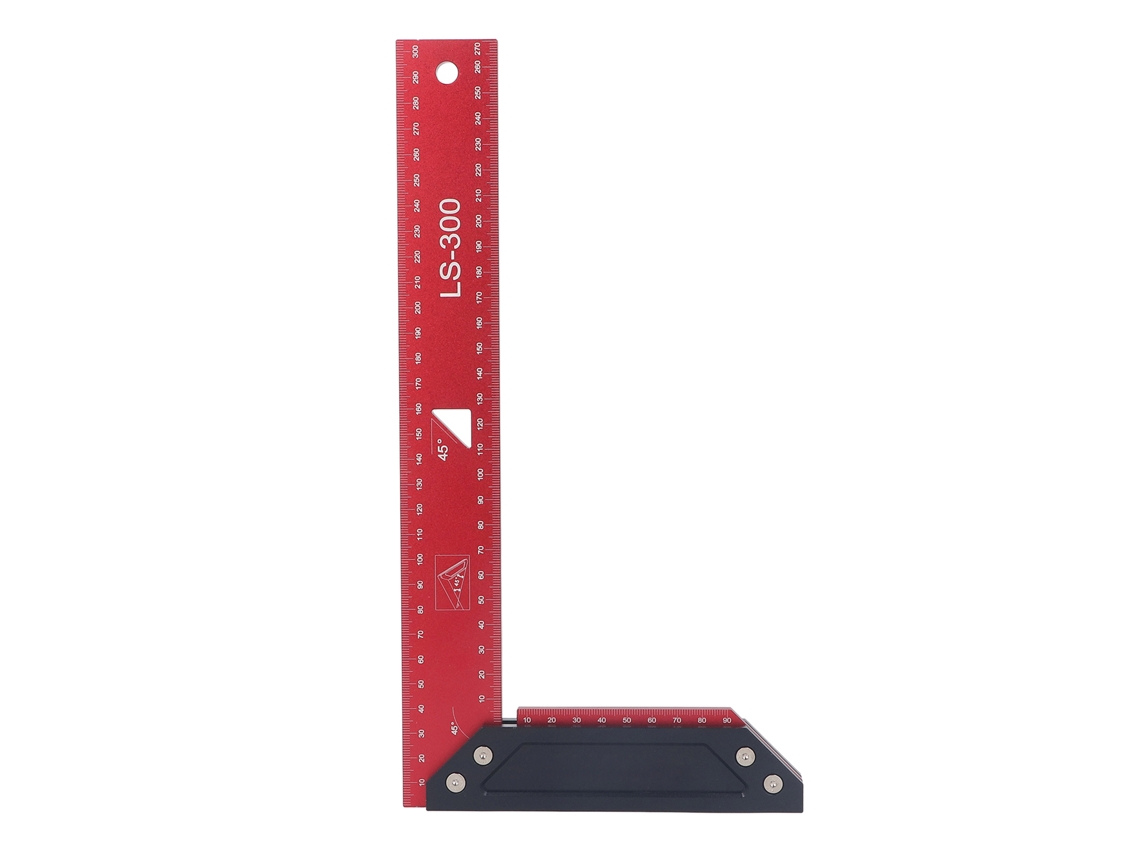 Regla De Carpintería De Aleación De Aluminio De 300 Mm De Largo Con Medición Precisa Y Fácil De Leer A 45°.