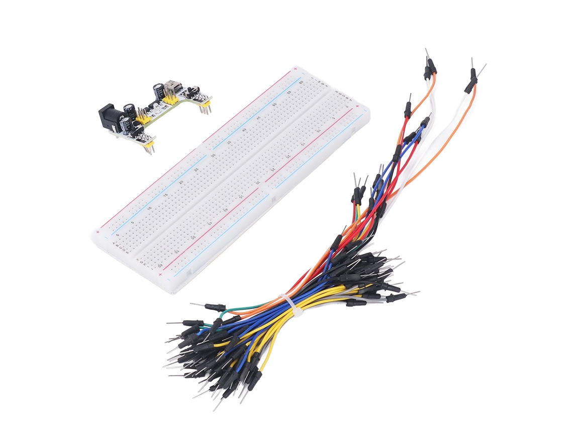 2026as-kit De Protoboard Eléctrico 830 Puntos Para Principiantes Con Fuente De Alimentación 12v Blanco