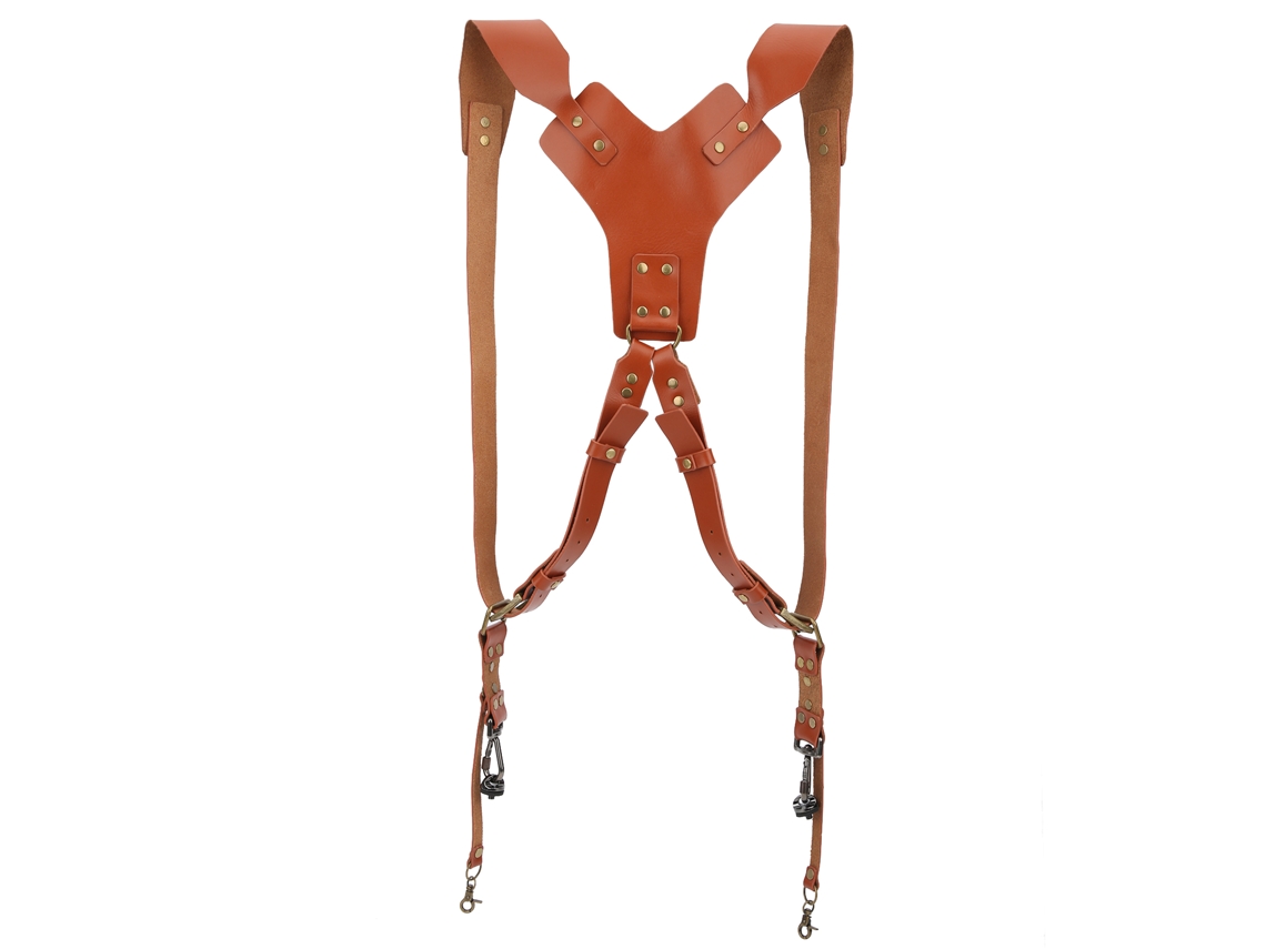 Cinturón Ajustable De Piel Sintética Para Cámara Digital Con Remache Para Arnés De Dos Hombros.