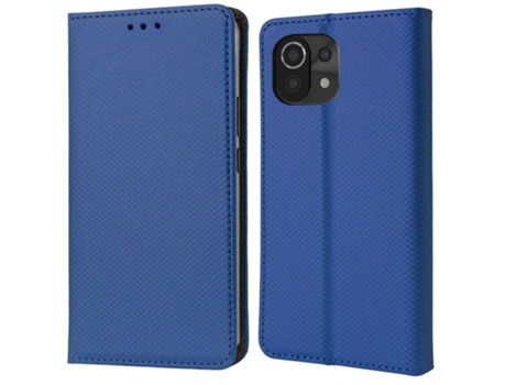 Funda Flip MOOZY para Xiaomi Mi 11 Lite y Mi 11 Lite 5G en azul oscuro - Funda tipo cartera magnética inteligente con soporte y soporte para tarjet...