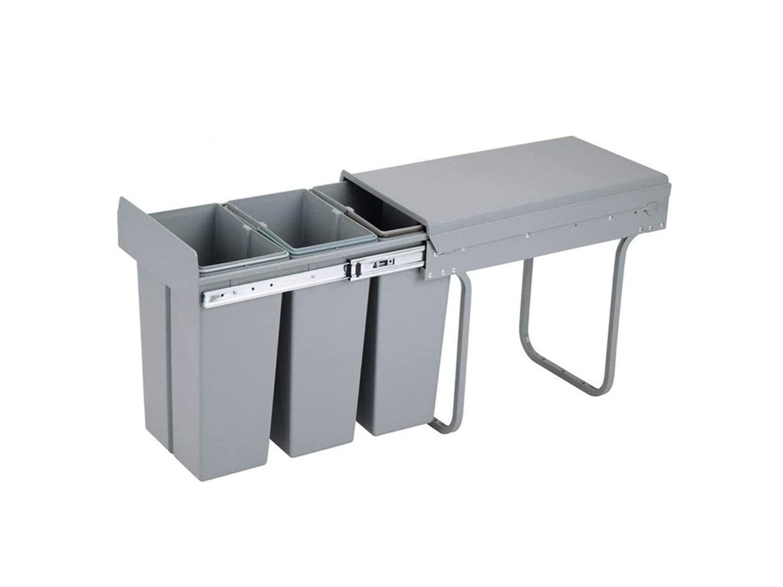 Papeleras debajo del fregadero, 3 x 8 l, extraíbles, con tapa Wellhome