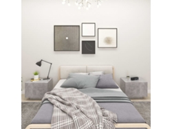 Mesa de Cabeceira LOVELY HOME Mesinha 100X35X40 Cm Contraplacado Cinzento Cimento