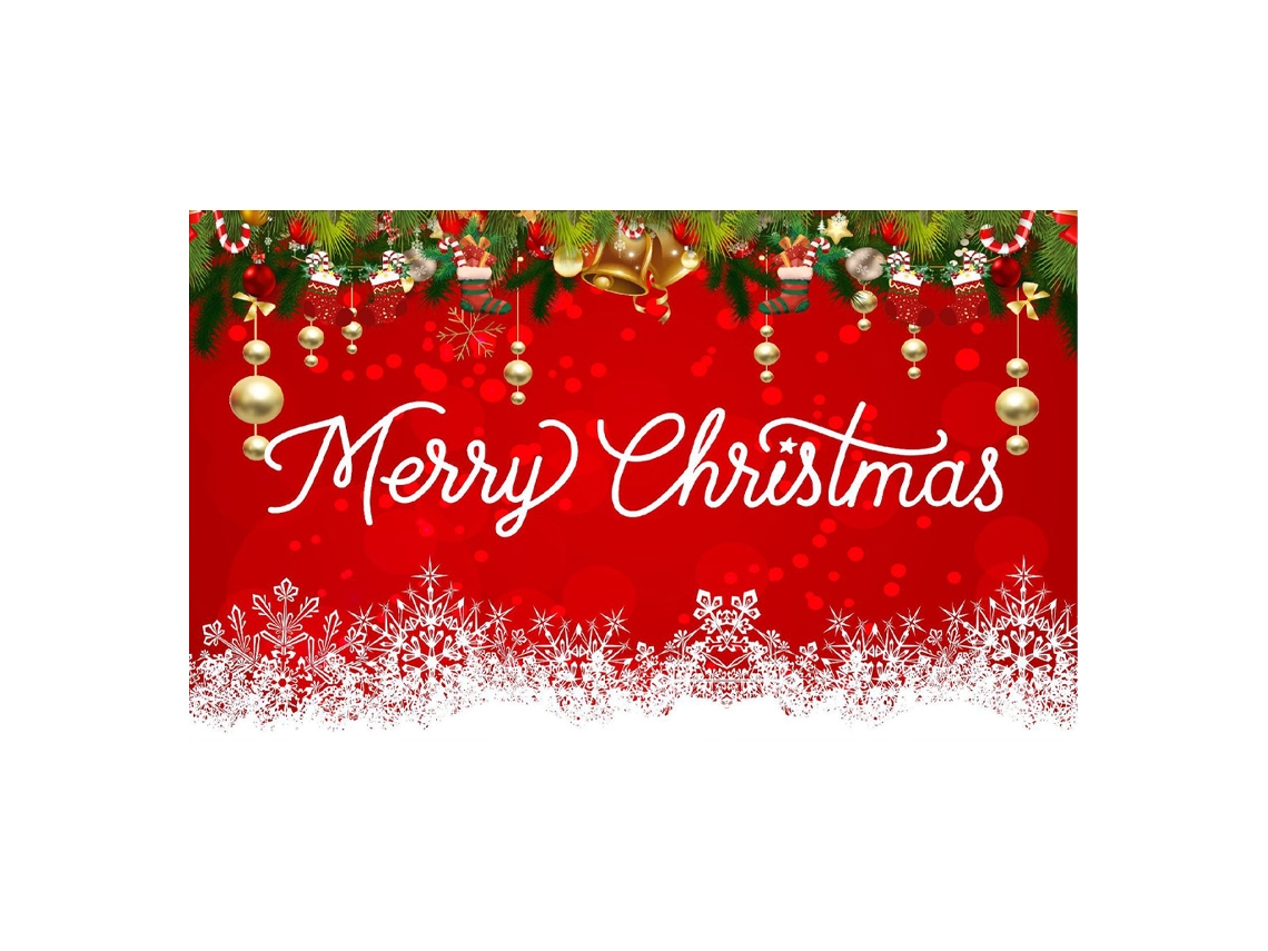 Panel decorativo navideño, fondo rojo con Papá Noel y árbol de Navidad. TRUYUETY
