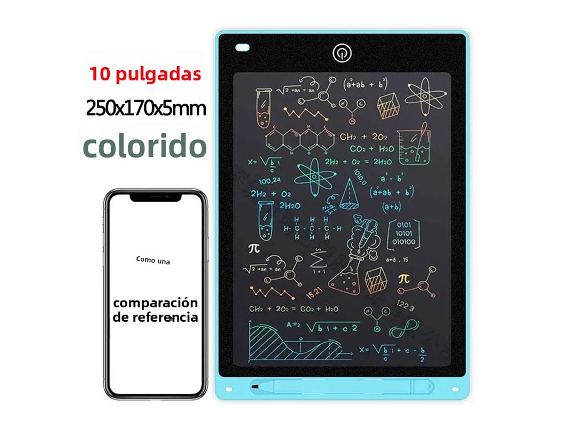 Tableta De Escritura Lcd (azul De 10 Pulgadas), Tablero De Dibujo, Juguete Educativo Montessori