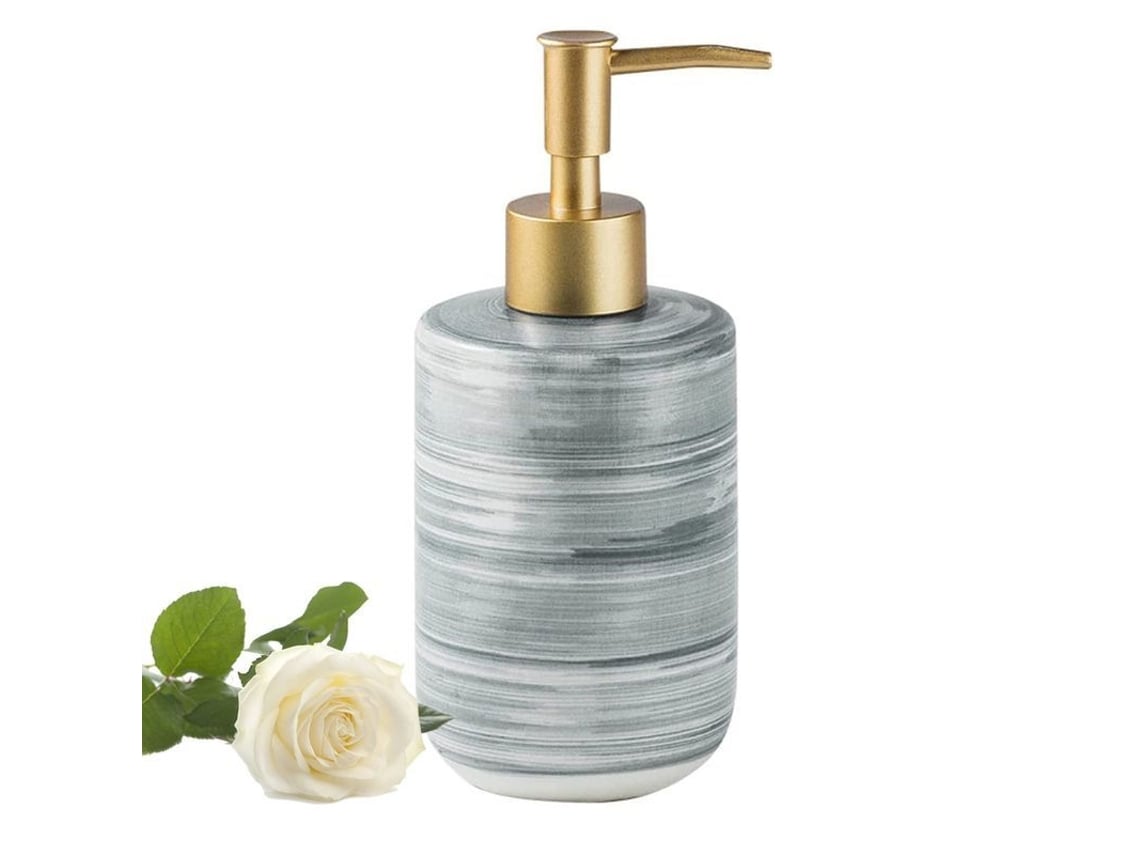 2026-dispensador De Jabón Cerámico Linjou, Botella Recargable Para Loción Jabón Líquido (gris)