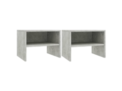 Mesitas de Noche 2 Pzs 40X30X30 Cm Contrachapado Gris