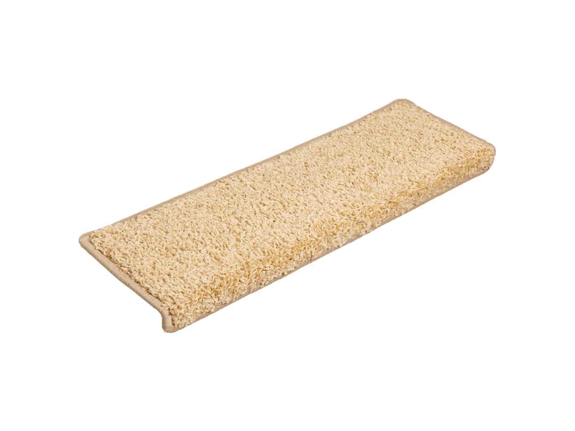 Alfombrillas Para Escaleras 30 Uds 65x21x4 Cm Color Crema Borde Rectangular