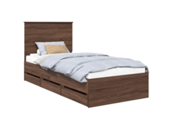 Maison Exclusive - Estructura De Cama Roble Marrón 75 X 190 Cm Madera Ingenieril