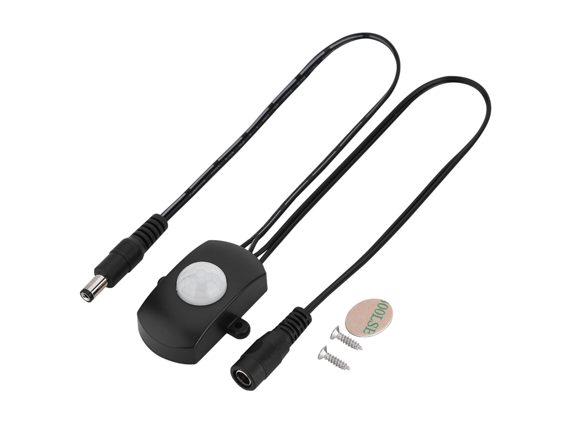 Sensor De Movimiento Infrarrojo Pir Para Tira Led 5a Dc 6-24v Mini Interruptor Automático Negro