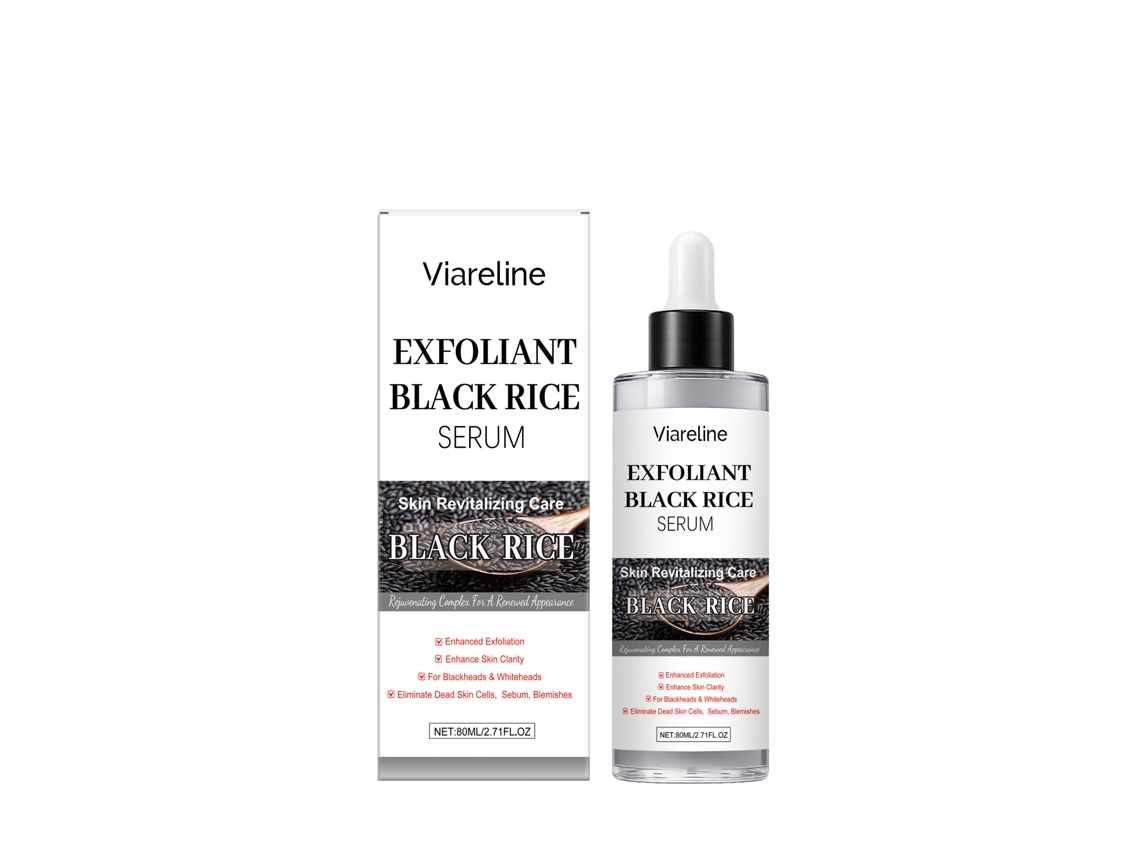 Esencia exfoliante de arroz negro para una piel radiante