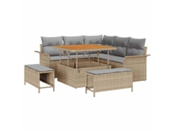 Maison Exclusive - Conjunto De Sofá De Jardín Con Cojín 8 Pcs Beige Y Gris Claro