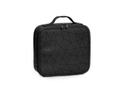 2026-estuche De Maquillaje De Viaje En Cuero Pu Organizador Con Divisores Ajustables Y Ranuras Para Brochas (negro Oscuro)