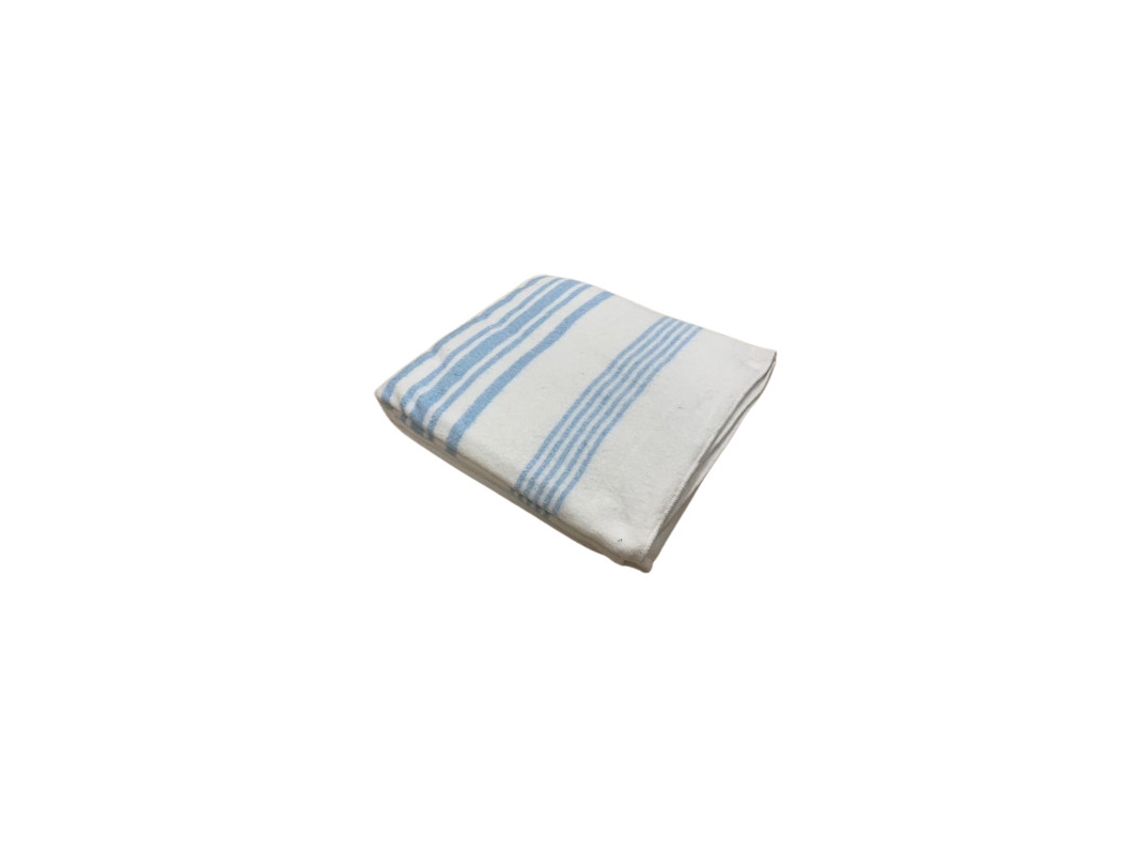 Manta Mallorquina Blanca Raya Azul Cama 90 Y 105 Cm 185X235 PURPURA