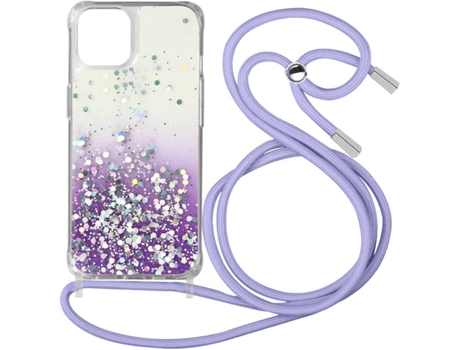 Carcasa iPhone 12 Pro Max AVIZAR Brillante con Cordón Morado