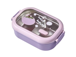 Fiambrera Bento Isotérmica De Acero Inoxidable Con Compartimentos Extraíbles Para La Escuela Y La Oficina - Morada