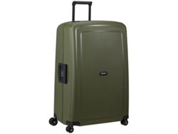 Maleta de viaje gigante Samsonite de 81 cm, 4 ruedas, color verde oliva.