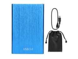 Disco Duro Externo 2.5 Pulgadas Usb 3.0 Aluminio 250gb Azul Para Portátil Almacenamiento Móvil