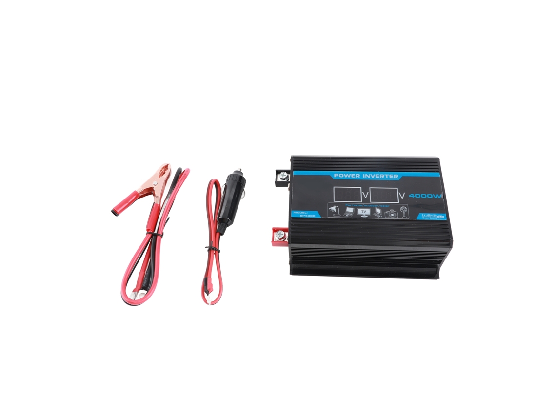Inversor Digital Para Coche De 4000 W Con 2 Puertos Usb, Convertidor De Onda Sinusoidal Modificada, Pantalla Led, De 12 V A 220 V.