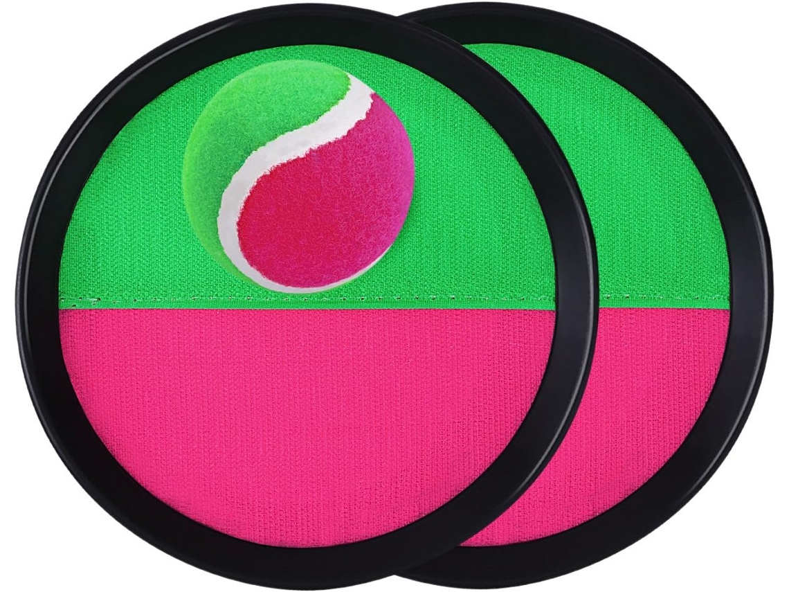 Conjunto de Jogo Bola com Velcro 2 Bastões + 1 Divertido para Crianças Ao Ar Livre