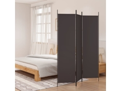 Biombo Divisor De 3 Paneles De Tela Marrón 150x200 Cm