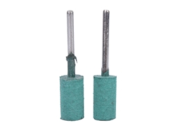 Paquete de 100 brocas de pulido con cabeza de goma verde para lijadora cilíndrica de 10 mm.