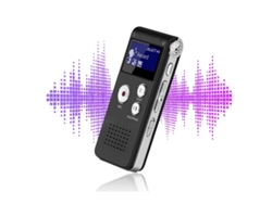 Grabadora de voz digital, fácil de usar, con micrófono dual, mini grabadora portátil, dictáfono MP3, USB, 8 GB, Yizhood (negro)