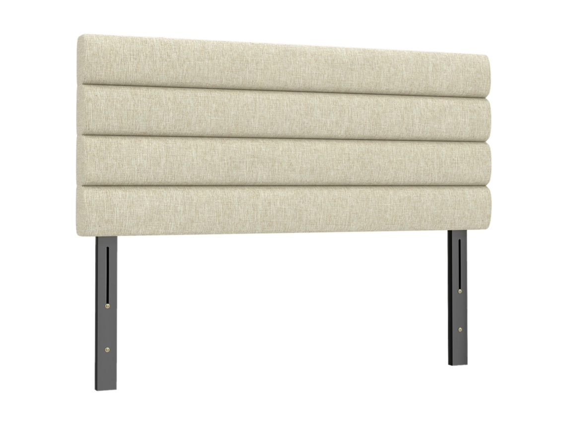 Cabecero De Cama 140 Cm Tapizado En Lino Altura Ajustable De 3 Niveles 106/116/126 Cm Montado A La Pared Beige
