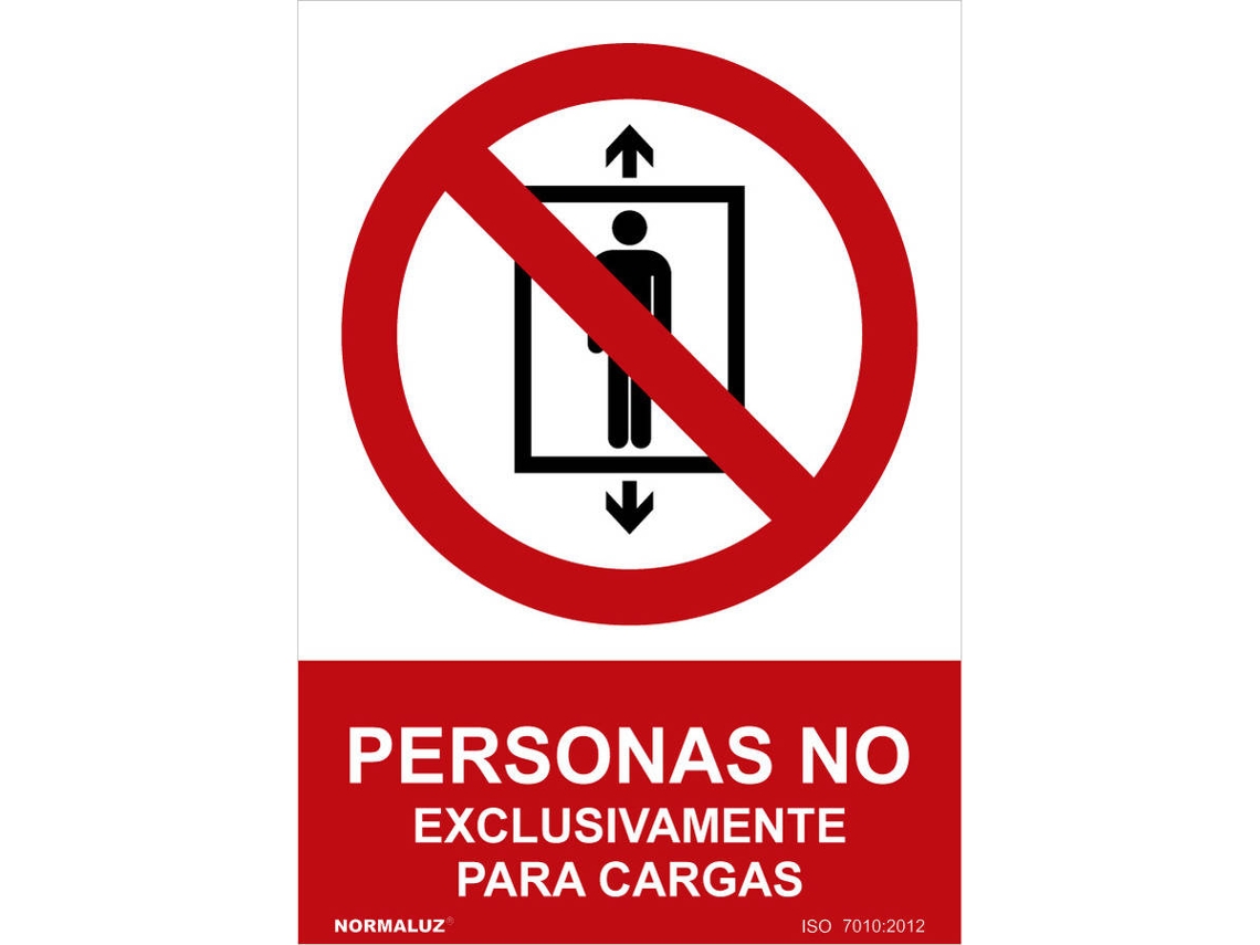 Etiqueta Prohibido NORMALUZ "No Personas, Exclusivamente para Cargas" (Pvc 0,7Mm) 30X40Cm
