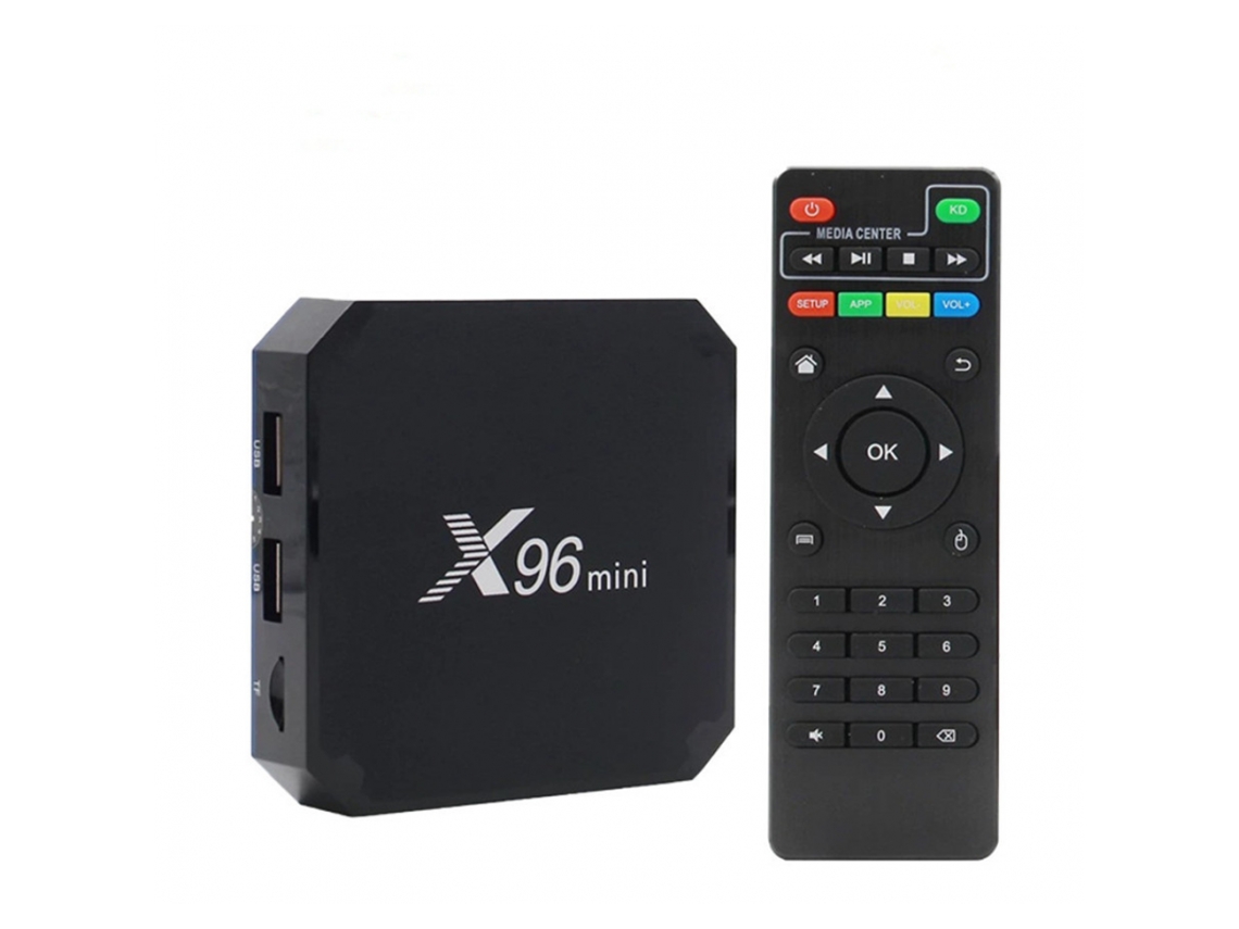 Box Smart Tv X96Mini Android 11 S905w2 Quad Core 2.4g 5.8g Reproductor de medios inalámbrico Wifi con RC Black US Plug 1G + 8G
