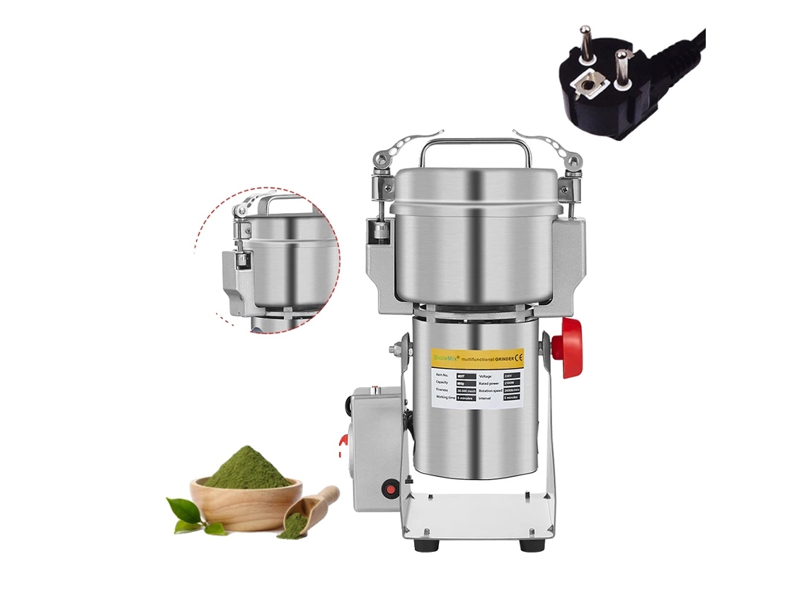 Molinillo de café eléctrico de alta potencia (2500 W, capacidad de 700 g y 800 g), acero inoxidable, 800 g, enchufe UE de 220 V.