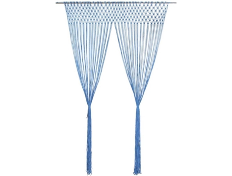 vidaXL Cortina de macramé algodón azul 140x240 cm